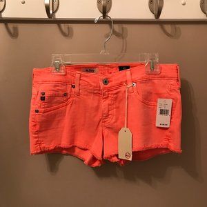 AG Adriano Goldschmied Neon Orange Jean Shorts
